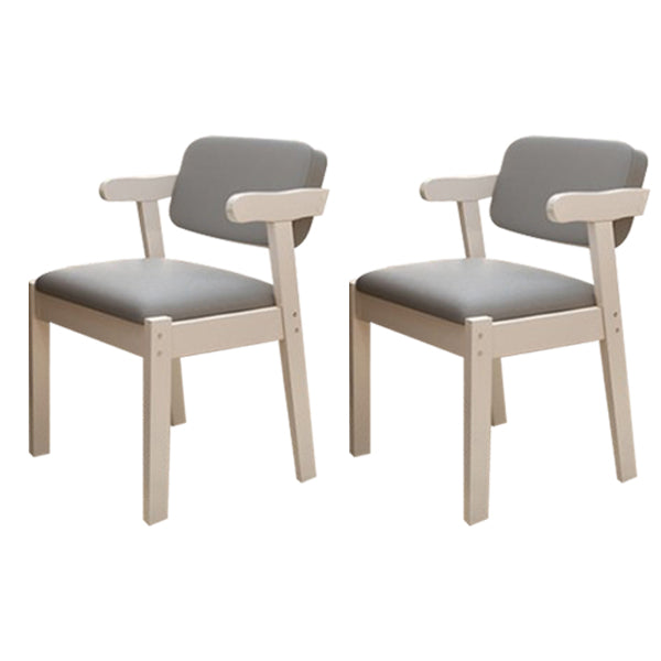 Scandinavian Beech Open Back Arm Chair Matte Finish Upholstered Dining Chair Grey 2 Piece Set Clearhalo ' kitchen&dining_furn' 'Dining Chairs' 'Dining Tables & Seating' 'dining_chair' 'furn' 'furn_dining_chair' 'Furniture' 'furniture_dining_chair' 'Kitchen & Dining Furniture' 'kitchen' 3944903