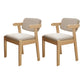 Scandinavian Beech Open Back Arm Chair Matte Finish Upholstered Dining Chair Cream Gray 2 Piece Set Clearhalo ' kitchen&dining_furn' 'Dining Chairs' 'Dining Tables & Seating' 'dining_chair' 'furn' 'furn_dining_chair' 'Furniture' 'furniture_dining_chair' 'Kitchen & Dining Furniture' 'kitchen' 3944906