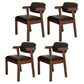 Scandinavian Beech Open Back Arm Chair Matte Finish Upholstered Dining Chair Gloss Black 4 Piece Set Clearhalo ' kitchen&dining_furn' 'Dining Chairs' 'Dining Tables & Seating' 'dining_chair' 'furn' 'furn_dining_chair' 'Furniture' 'furniture_dining_chair' 'Kitchen & Dining Furniture' 'kitchen' 3944907