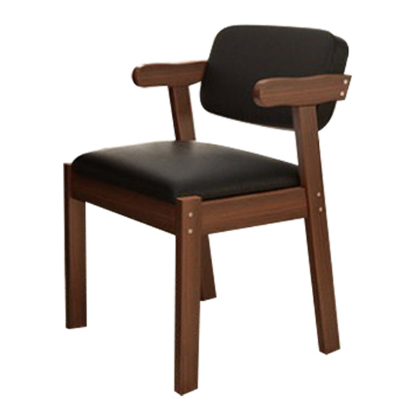Scandinavian Beech Open Back Arm Chair Matte Finish Upholstered Dining Chair Gloss Black 1 Piece Clearhalo ' kitchen&dining_furn' 'Dining Chairs' 'Dining Tables & Seating' 'dining_chair' 'furn' 'furn_dining_chair' 'Furniture' 'furniture_dining_chair' 'Kitchen & Dining Furniture' 'kitchen' 3944908