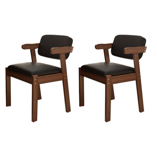 Scandinavian Beech Open Back Arm Chair Matte Finish Upholstered Dining Chair Gloss Black 2 Piece Set Clearhalo ' kitchen&dining_furn' 'Dining Chairs' 'Dining Tables & Seating' 'dining_chair' 'furn' 'furn_dining_chair' 'Furniture' 'furniture_dining_chair' 'Kitchen & Dining Furniture' 'kitchen' 3944909