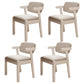 Scandinavian Beech Open Back Arm Chair Matte Finish Upholstered Dining Chair Light Gray 4 Piece Set Clearhalo ' kitchen&dining_furn' 'Dining Chairs' 'Dining Tables & Seating' 'dining_chair' 'furn' 'furn_dining_chair' 'Furniture' 'furniture_dining_chair' 'Kitchen & Dining Furniture' 'kitchen' 3944910