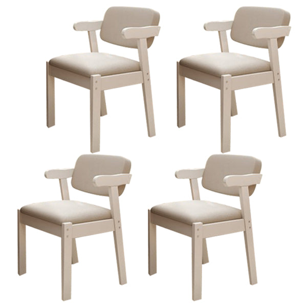 Scandinavian Beech Open Back Arm Chair Matte Finish Upholstered Dining Chair Light Gray 4 Piece Set Clearhalo ' kitchen&dining_furn' 'Dining Chairs' 'Dining Tables & Seating' 'dining_chair' 'furn' 'furn_dining_chair' 'Furniture' 'furniture_dining_chair' 'Kitchen & Dining Furniture' 'kitchen' 3944910