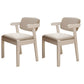 Scandinavian Beech Open Back Arm Chair Matte Finish Upholstered Dining Chair Light Gray 2 Piece Set Clearhalo ' kitchen&dining_furn' 'Dining Chairs' 'Dining Tables & Seating' 'dining_chair' 'furn' 'furn_dining_chair' 'Furniture' 'furniture_dining_chair' 'Kitchen & Dining Furniture' 'kitchen' 3944912