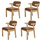 Scandinavian Beech Open Back Arm Chair Matte Finish Upholstered Dining Chair Brown 4 Piece Set Clearhalo ' kitchen&dining_furn' 'Dining Chairs' 'Dining Tables & Seating' 'dining_chair' 'furn' 'furn_dining_chair' 'Furniture' 'furniture_dining_chair' 'Kitchen & Dining Furniture' 'kitchen' 3944913