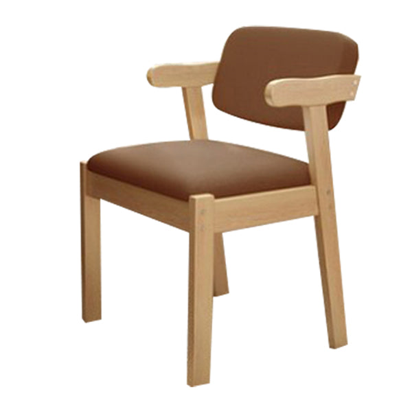 Scandinavian Beech Open Back Arm Chair Matte Finish Upholstered Dining Chair Brown 1 Piece Clearhalo ' kitchen&dining_furn' 'Dining Chairs' 'Dining Tables & Seating' 'dining_chair' 'furn' 'furn_dining_chair' 'Furniture' 'furniture_dining_chair' 'Kitchen & Dining Furniture' 'kitchen' 3944914