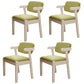 Scandinavian Beech Open Back Arm Chair Matte Finish Upholstered Dining Chair Turquoise 4 Piece Set Clearhalo ' kitchen&dining_furn' 'Dining Chairs' 'Dining Tables & Seating' 'dining_chair' 'furn' 'furn_dining_chair' 'Furniture' 'furniture_dining_chair' 'Kitchen & Dining Furniture' 'kitchen' 3944916