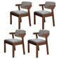 Scandinavian Beech Open Back Arm Chair Matte Finish Upholstered Dining Chair Silver Gray 4 Piece Set Clearhalo ' kitchen&dining_furn' 'Dining Chairs' 'Dining Tables & Seating' 'dining_chair' 'furn' 'furn_dining_chair' 'Furniture' 'furniture_dining_chair' 'Kitchen & Dining Furniture' 'kitchen' 3944919