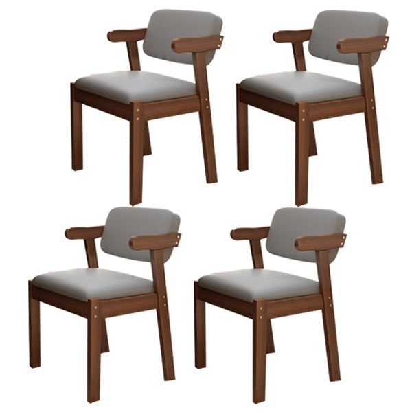 Scandinavian Beech Open Back Arm Chair Matte Finish Upholstered Dining Chair Silver Gray 4 Piece Set Clearhalo ' kitchen&dining_furn' 'Dining Chairs' 'Dining Tables & Seating' 'dining_chair' 'furn' 'furn_dining_chair' 'Furniture' 'furniture_dining_chair' 'Kitchen & Dining Furniture' 'kitchen' 3944919