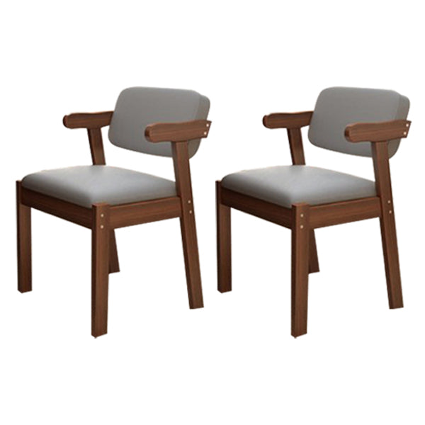 Scandinavian Beech Open Back Arm Chair Matte Finish Upholstered Dining Chair Silver Gray 2 Piece Set Clearhalo ' kitchen&dining_furn' 'Dining Chairs' 'Dining Tables & Seating' 'dining_chair' 'furn' 'furn_dining_chair' 'Furniture' 'furniture_dining_chair' 'Kitchen & Dining Furniture' 'kitchen' 3944921