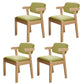 Scandinavian Beech Open Back Arm Chair Matte Finish Upholstered Dining Chair Green 4 Piece Set Clearhalo ' kitchen&dining_furn' 'Dining Chairs' 'Dining Tables & Seating' 'dining_chair' 'furn' 'furn_dining_chair' 'Furniture' 'furniture_dining_chair' 'Kitchen & Dining Furniture' 'kitchen' 3944922