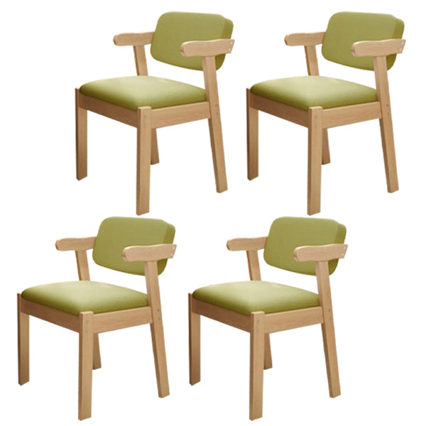 Scandinavian Beech Open Back Arm Chair Matte Finish Upholstered Dining Chair Green 4 Piece Set Clearhalo ' kitchen&dining_furn' 'Dining Chairs' 'Dining Tables & Seating' 'dining_chair' 'furn' 'furn_dining_chair' 'Furniture' 'furniture_dining_chair' 'Kitchen & Dining Furniture' 'kitchen' 3944922