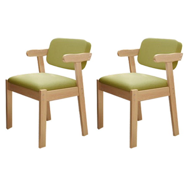 Scandinavian Beech Open Back Arm Chair Matte Finish Upholstered Dining Chair Green 2 Piece Set Clearhalo ' kitchen&dining_furn' 'Dining Chairs' 'Dining Tables & Seating' 'dining_chair' 'furn' 'furn_dining_chair' 'Furniture' 'furniture_dining_chair' 'Kitchen & Dining Furniture' 'kitchen' 3944924