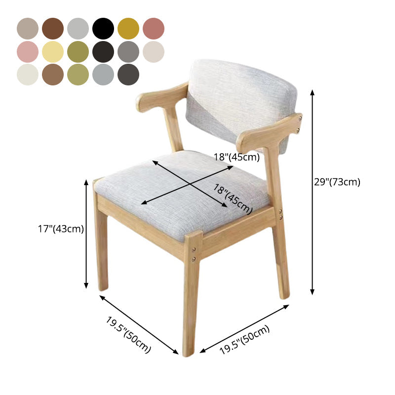 Scandinavian Beech Open Back Arm Chair Matte Finish Upholstered Dining Chair Clearhalo ' kitchen&dining_furn' 'Dining Chairs' 'Dining Tables & Seating' 'dining_chair' 'furn' 'furn_dining_chair' 'Furniture' 'furniture_dining_chair' 'Kitchen & Dining Furniture' 'kitchen' 3944925