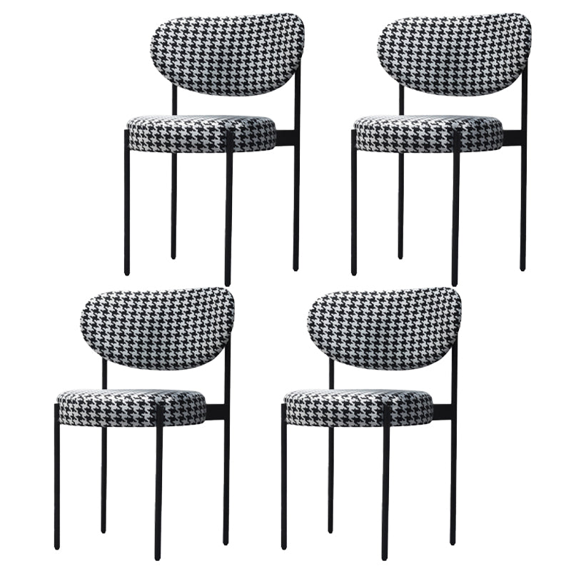 Scandinavian Style Upholstered Side Chairs Open Back Dining Side Chair for Home Black White 4 Piece Set Clearhalo ' kitchen&dining_furn' 'Dining Chairs' 'Dining Tables & Seating' 'dining_chair' 'furn' 'furn_dining_chair' 'Furniture' 'furniture_dining_chair' 'Kitchen & Dining Furniture' 'kitchen' 3944940