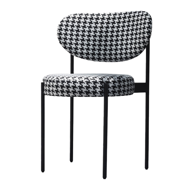 Scandinavian Style Upholstered Side Chairs Open Back Dining Side Chair for Home Black White 1 Piece Clearhalo ' kitchen&dining_furn' 'Dining Chairs' 'Dining Tables & Seating' 'dining_chair' 'furn' 'furn_dining_chair' 'Furniture' 'furniture_dining_chair' 'Kitchen & Dining Furniture' 'kitchen' 3944941