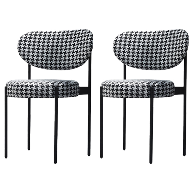 Scandinavian Style Upholstered Side Chairs Open Back Dining Side Chair for Home Black White 2 Piece Set Clearhalo ' kitchen&dining_furn' 'Dining Chairs' 'Dining Tables & Seating' 'dining_chair' 'furn' 'furn_dining_chair' 'Furniture' 'furniture_dining_chair' 'Kitchen & Dining Furniture' 'kitchen' 3944944