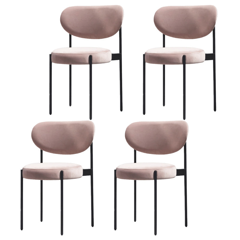 Scandinavian Style Upholstered Side Chairs Open Back Dining Side Chair for Home Pink 4 Piece Set Clearhalo ' kitchen&dining_furn' 'Dining Chairs' 'Dining Tables & Seating' 'dining_chair' 'furn' 'furn_dining_chair' 'Furniture' 'furniture_dining_chair' 'Kitchen & Dining Furniture' 'kitchen' 3944946