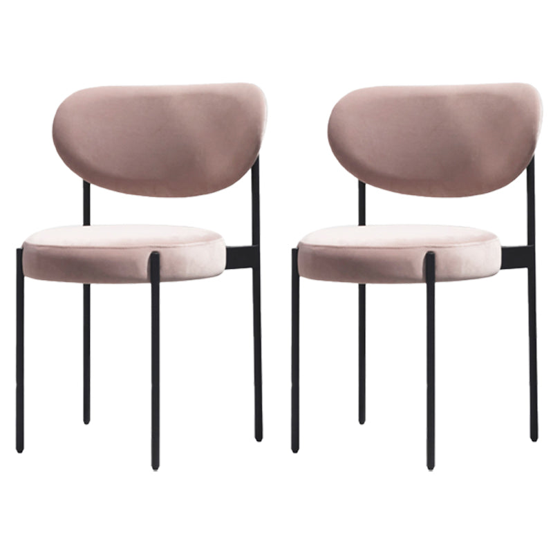Scandinavian Style Upholstered Side Chairs Open Back Dining Side Chair for Home Pink 2 Piece Set Clearhalo ' kitchen&dining_furn' 'Dining Chairs' 'Dining Tables & Seating' 'dining_chair' 'furn' 'furn_dining_chair' 'Furniture' 'furniture_dining_chair' 'Kitchen & Dining Furniture' 'kitchen' 3944949