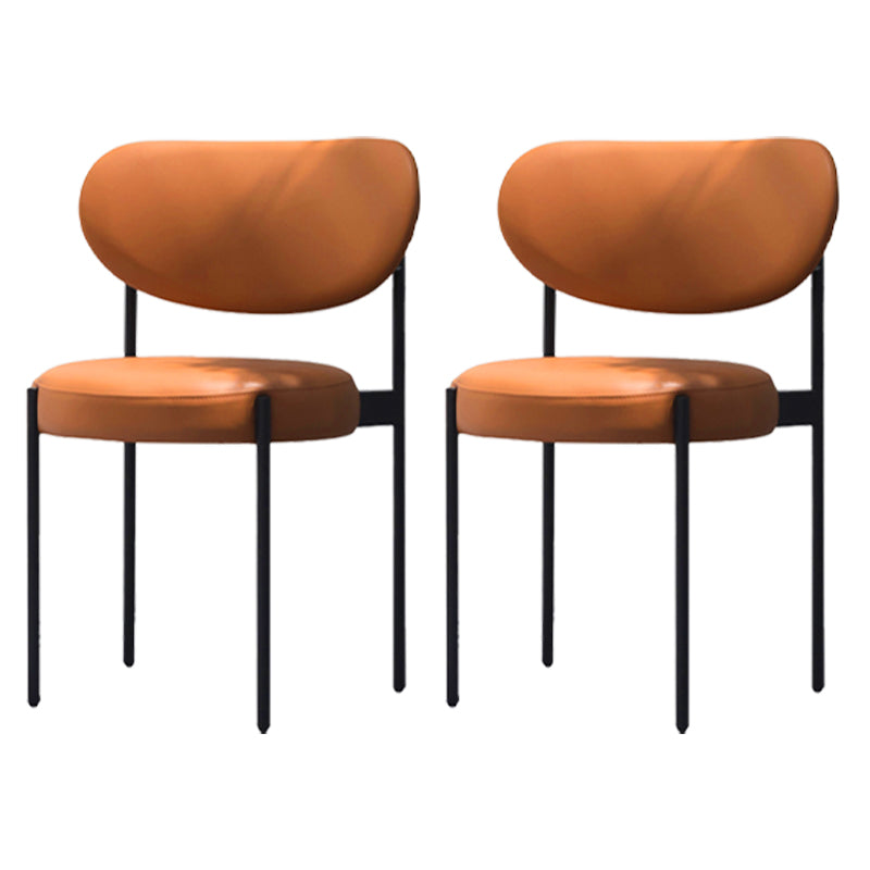 Scandinavian Style Upholstered Side Chairs Open Back Dining Side Chair for Home Brown 2 Piece Set Clearhalo ' kitchen&dining_furn' 'Dining Chairs' 'Dining Tables & Seating' 'dining_chair' 'furn' 'furn_dining_chair' 'Furniture' 'furniture_dining_chair' 'Kitchen & Dining Furniture' 'kitchen' 3944954