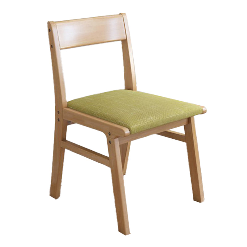 Rubberwood Armless Dining Chair Open Back Upholstered Single Dining Side Chair Light Green Natural Wood Clearhalo ' kitchen&dining_furn' 'Dining Chairs' 'Dining Tables & Seating' 'dining_chair' 'furn' 'furn_dining_chair' 'Furniture' 'furniture_dining_chair' 'Kitchen & Dining Furniture' 'kitchen' 3944960