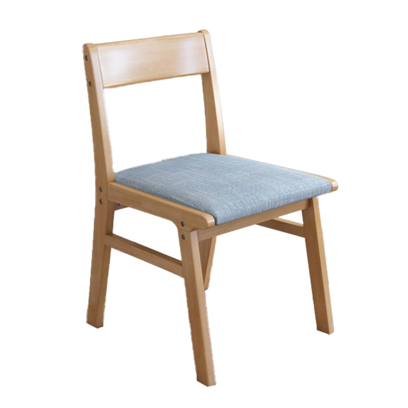 Rubberwood Armless Dining Chair Open Back Upholstered Single Dining Side Chair Light Blue Natural Wood Clearhalo ' kitchen&dining_furn' 'Dining Chairs' 'Dining Tables & Seating' 'dining_chair' 'furn' 'furn_dining_chair' 'Furniture' 'furniture_dining_chair' 'Kitchen & Dining Furniture' 'kitchen' 3944962