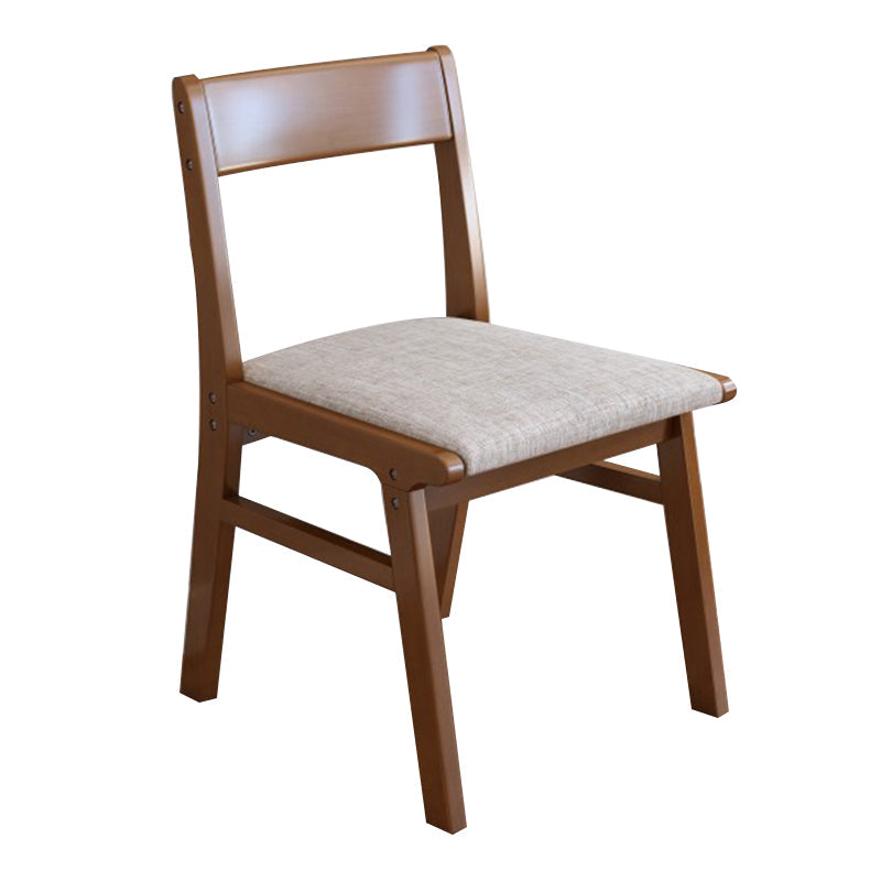 Rubberwood Armless Dining Chair Open Back Upholstered Single Dining Side Chair Cream Gray Walnut Clearhalo ' kitchen&dining_furn' 'Dining Chairs' 'Dining Tables & Seating' 'dining_chair' 'furn' 'furn_dining_chair' 'Furniture' 'furniture_dining_chair' 'Kitchen & Dining Furniture' 'kitchen' 3944965
