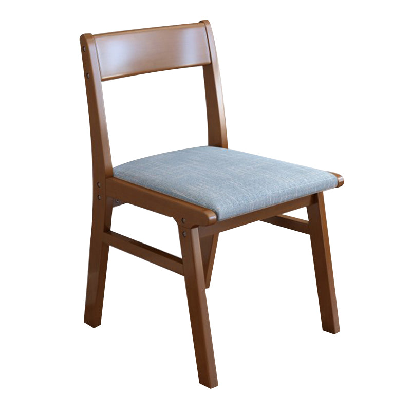 Rubberwood Armless Dining Chair Open Back Upholstered Single Dining Side Chair Light Blue Walnut Clearhalo ' kitchen&dining_furn' 'Dining Chairs' 'Dining Tables & Seating' 'dining_chair' 'furn' 'furn_dining_chair' 'Furniture' 'furniture_dining_chair' 'Kitchen & Dining Furniture' 'kitchen' 3944972