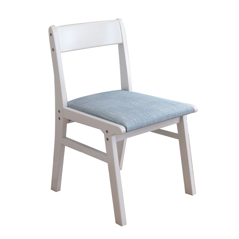 Rubberwood Armless Dining Chair Open Back Upholstered Single Dining Side Chair Light Blue White Clearhalo ' kitchen&dining_furn' 'Dining Chairs' 'Dining Tables & Seating' 'dining_chair' 'furn' 'furn_dining_chair' 'Furniture' 'furniture_dining_chair' 'Kitchen & Dining Furniture' 'kitchen' 3944974