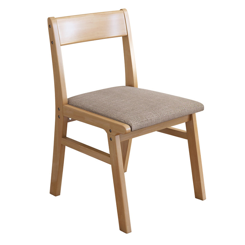 Rubberwood Armless Dining Chair Open Back Upholstered Single Dining Side Chair Light Coffee Natural Wood Clearhalo ' kitchen&dining_furn' 'Dining Chairs' 'Dining Tables & Seating' 'dining_chair' 'furn' 'furn_dining_chair' 'Furniture' 'furniture_dining_chair' 'Kitchen & Dining Furniture' 'kitchen' 3944978