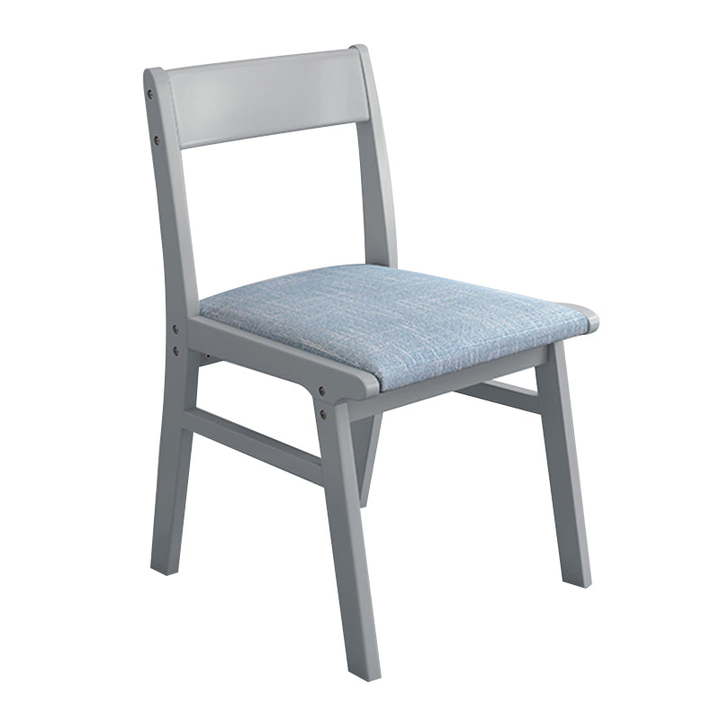 Rubberwood Armless Dining Chair Open Back Upholstered Single Dining Side Chair Light Blue Gray Clearhalo ' kitchen&dining_furn' 'Dining Chairs' 'Dining Tables & Seating' 'dining_chair' 'furn' 'furn_dining_chair' 'Furniture' 'furniture_dining_chair' 'Kitchen & Dining Furniture' 'kitchen' 3944981