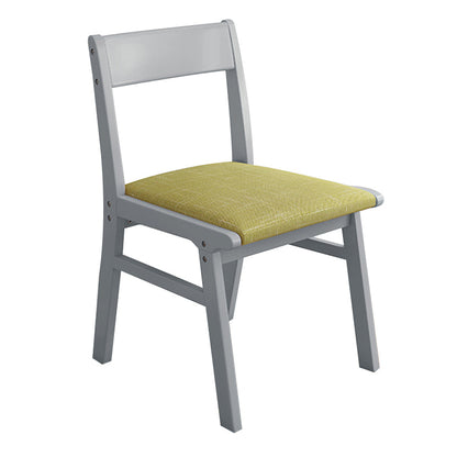 Rubberwood Armless Dining Chair Open Back Upholstered Single Dining Side Chair Light Green Gray Clearhalo ' kitchen&dining_furn' 'Dining Chairs' 'Dining Tables & Seating' 'dining_chair' 'furn' 'furn_dining_chair' 'Furniture' 'furniture_dining_chair' 'Kitchen & Dining Furniture' 'kitchen' 3944982