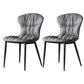 Scandinavian Style Leather Dining Chairs Upholstered Solid Back Armless Chairs (Set of 2) Dark Gray Clearhalo ' kitchen&dining_furn' 'Dining Chairs' 'Dining Tables & Seating' 'dining_chair' 'furn' 'furn_dining_chair' 'Furniture' 'furniture_dining_chair' 'Kitchen & Dining Furniture' 'kitchen' 3944987
