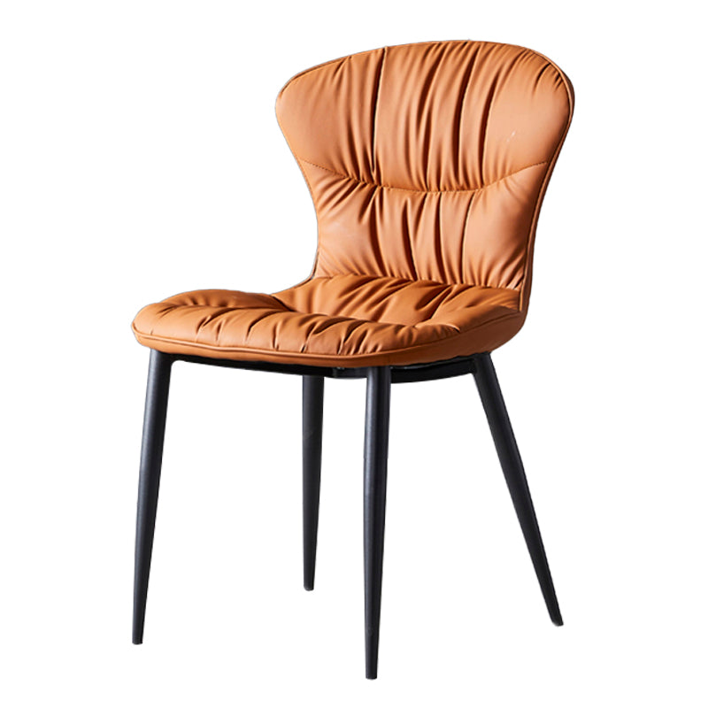 Scandinavian Style Leather Dining Chairs Upholstered Solid Back Armless Chairs (Set of 2) Clearhalo ' kitchen&dining_furn' 'Dining Chairs' 'Dining Tables & Seating' 'dining_chair' 'furn' 'furn_dining_chair' 'Furniture' 'furniture_dining_chair' 'Kitchen & Dining Furniture' 'kitchen' 3944993