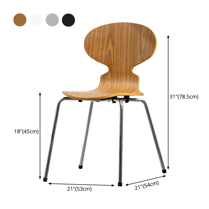 Industrial Style Wood Dining Side Chair Solid Back Armless Single Dining Chair Clearhalo ' kitchen&dining_furn' 'Dining Chairs' 'Dining Tables & Seating' 'dining_chair' 'furn' 'furn_dining_chair' 'Furniture' 'furniture_dining_chair' 'Kitchen & Dining Furniture' 'kitchen' 3945010