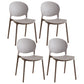 Plastic Stackable Armless Dining Chairs Open Back Side Chair (Set of 4) Grey Clearhalo ' kitchen&dining_furn' 'Dining Chairs' 'Dining Tables & Seating' 'dining_chair' 'furn' 'furn_dining_chair' 'Furniture' 'furniture_dining_chair' 'Kitchen & Dining Furniture' 'kitchen' 3945013