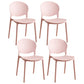 Plastic Stackable Armless Dining Chairs Open Back Side Chair (Set of 4) Pink Clearhalo ' kitchen&dining_furn' 'Dining Chairs' 'Dining Tables & Seating' 'dining_chair' 'furn' 'furn_dining_chair' 'Furniture' 'furniture_dining_chair' 'Kitchen & Dining Furniture' 'kitchen' 3945017