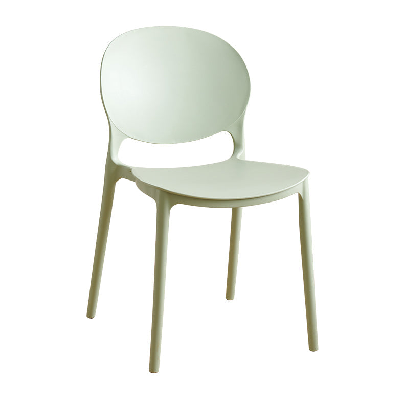 Plastic Stackable Armless Dining Chairs Open Back Side Chair (Set of 4) Clearhalo ' kitchen&dining_furn' 'Dining Chairs' 'Dining Tables & Seating' 'dining_chair' 'furn' 'furn_dining_chair' 'Furniture' 'furniture_dining_chair' 'Kitchen & Dining Furniture' 'kitchen' 3945020