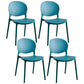 Plastic Stackable Armless Dining Chairs Open Back Side Chair (Set of 4) Peacock Blue Clearhalo ' kitchen&dining_furn' 'Dining Chairs' 'Dining Tables & Seating' 'dining_chair' 'furn' 'furn_dining_chair' 'Furniture' 'furniture_dining_chair' 'Kitchen & Dining Furniture' 'kitchen' 3945025