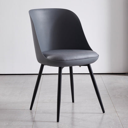 Leather Contemporary Restaurant Side Chair Solid Back Matte Finish Dining Chair Grey 1 Piece Clearhalo ' kitchen&dining_furn' 'Dining Chairs' 'Dining Tables & Seating' 'dining_chair' 'furn' 'furn_dining_chair' 'Furniture' 'furniture_dining_chair' 'Kitchen & Dining Furniture' 'kitchen' 3945033