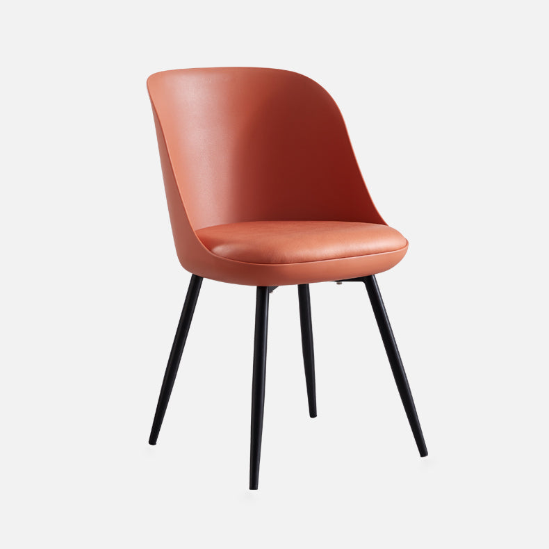 Leather Contemporary Restaurant Side Chair Solid Back Matte Finish Dining Chair Clearhalo ' kitchen&dining_furn' 'Dining Chairs' 'Dining Tables & Seating' 'dining_chair' 'furn' 'furn_dining_chair' 'Furniture' 'furniture_dining_chair' 'Kitchen & Dining Furniture' 'kitchen' 3945041