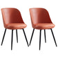 Leather Contemporary Restaurant Side Chair Solid Back Matte Finish Dining Chair Orange Red 2 Piece Set Clearhalo ' kitchen&dining_furn' 'Dining Chairs' 'Dining Tables & Seating' 'dining_chair' 'furn' 'furn_dining_chair' 'Furniture' 'furniture_dining_chair' 'Kitchen & Dining Furniture' 'kitchen' 3945046