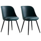 Leather Contemporary Restaurant Side Chair Solid Back Matte Finish Dining Chair Blackish Green 2 Piece Set Clearhalo ' kitchen&dining_furn' 'Dining Chairs' 'Dining Tables & Seating' 'dining_chair' 'furn' 'furn_dining_chair' 'Furniture' 'furniture_dining_chair' 'Kitchen & Dining Furniture' 'kitchen' 3945051
