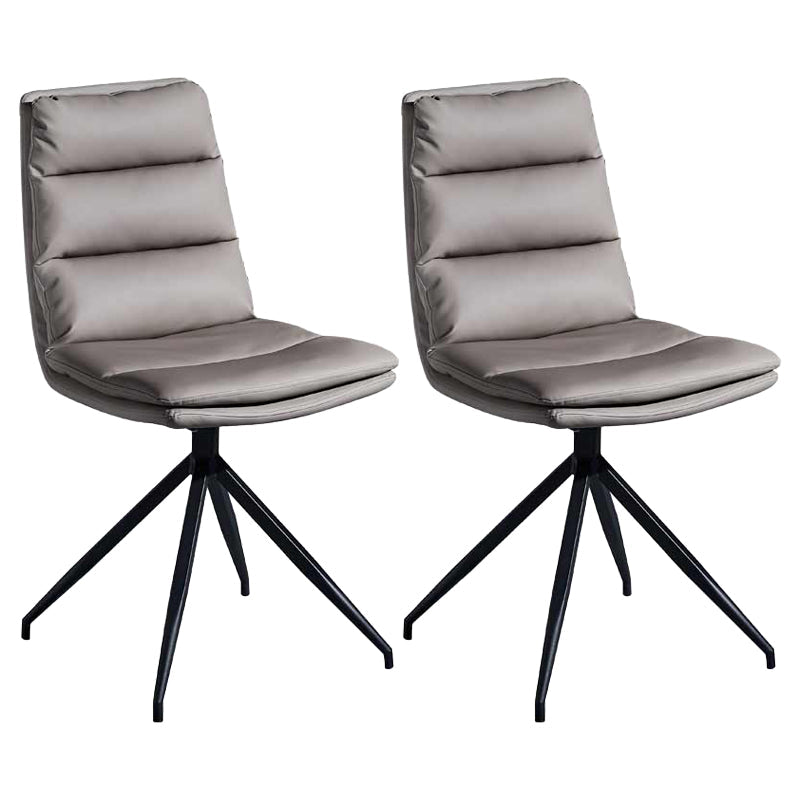 Scandinavian Upholstered Dining Chairs Solid Back Armless Side Chairs for Home Use Grey 2 Piece Set Clearhalo ' kitchen&dining_furn' 'Dining Chairs' 'Dining Tables & Seating' 'dining_chair' 'furn' 'furn_dining_chair' 'Furniture' 'furniture_dining_chair' 'Kitchen & Dining Furniture' 'kitchen' 3945055