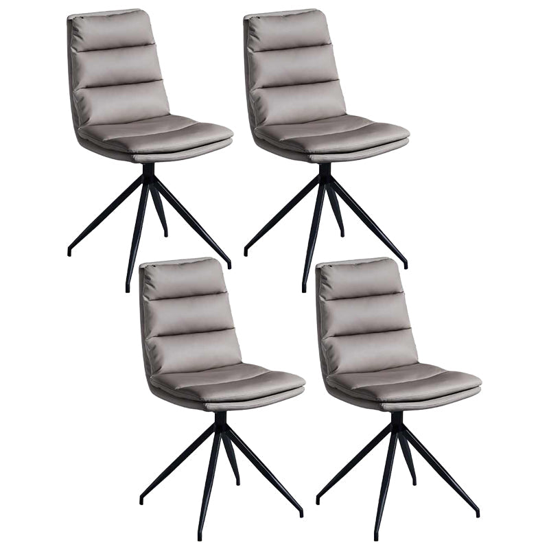 Scandinavian Upholstered Dining Chairs Solid Back Armless Side Chairs for Home Use Grey 4 Piece Set Clearhalo ' kitchen&dining_furn' 'Dining Chairs' 'Dining Tables & Seating' 'dining_chair' 'furn' 'furn_dining_chair' 'Furniture' 'furniture_dining_chair' 'Kitchen & Dining Furniture' 'kitchen' 3945057