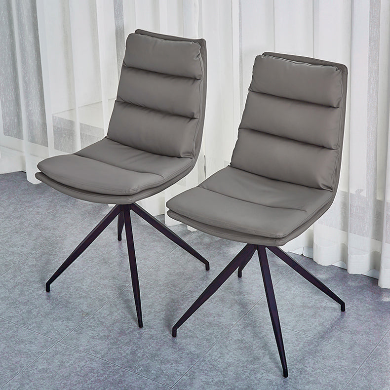 Scandinavian Upholstered Dining Chairs Solid Back Armless Side Chairs for Home Use Clearhalo ' kitchen&dining_furn' 'Dining Chairs' 'Dining Tables & Seating' 'dining_chair' 'furn' 'furn_dining_chair' 'Furniture' 'furniture_dining_chair' 'Kitchen & Dining Furniture' 'kitchen' 3945058