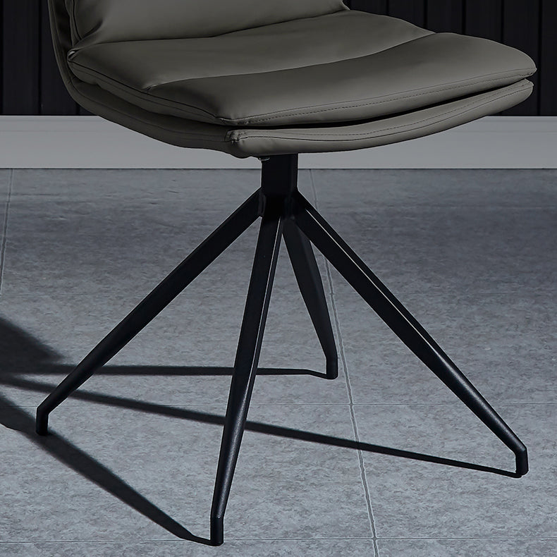 Scandinavian Upholstered Dining Chairs Solid Back Armless Side Chairs for Home Use Clearhalo ' kitchen&dining_furn' 'Dining Chairs' 'Dining Tables & Seating' 'dining_chair' 'furn' 'furn_dining_chair' 'Furniture' 'furniture_dining_chair' 'Kitchen & Dining Furniture' 'kitchen' 3945069