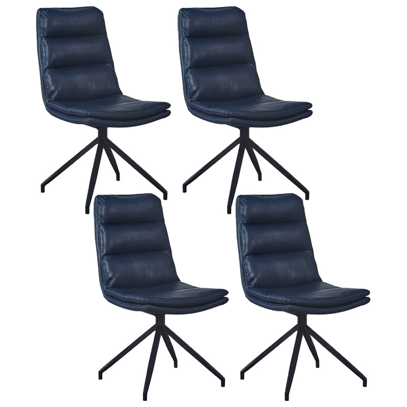 Scandinavian Upholstered Dining Chairs Solid Back Armless Side Chairs for Home Use Blue 4 Piece Set Clearhalo ' kitchen&dining_furn' 'Dining Chairs' 'Dining Tables & Seating' 'dining_chair' 'furn' 'furn_dining_chair' 'Furniture' 'furniture_dining_chair' 'Kitchen & Dining Furniture' 'kitchen' 3945074