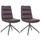 Scandinavian Upholstered Dining Chairs Solid Back Armless Side Chairs for Home Use Burgundy 2 Piece Set Clearhalo ' kitchen&dining_furn' 'Dining Chairs' 'Dining Tables & Seating' 'dining_chair' 'furn' 'furn_dining_chair' 'Furniture' 'furniture_dining_chair' 'Kitchen & Dining Furniture' 'kitchen' 3945081