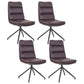 Scandinavian Upholstered Dining Chairs Solid Back Armless Side Chairs for Home Use Burgundy 4 Piece Set Clearhalo ' kitchen&dining_furn' 'Dining Chairs' 'Dining Tables & Seating' 'dining_chair' 'furn' 'furn_dining_chair' 'Furniture' 'furniture_dining_chair' 'Kitchen & Dining Furniture' 'kitchen' 3945082